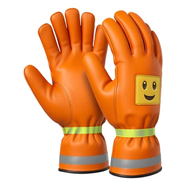 thick work gloves with reinforced palms, construction safety equipment, 3D emoji style sticker