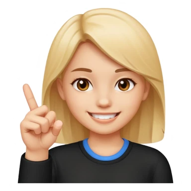 Middle finger with girl smiling sticker