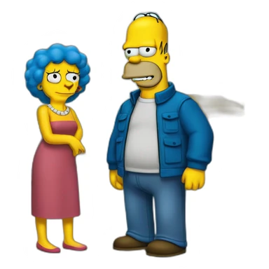 marge et homer à la rue sticker
