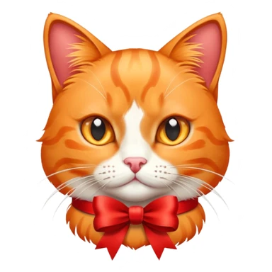 Gato naranja con laso  sticker