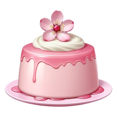 A cherry blossom on the light pink pudding sticker
