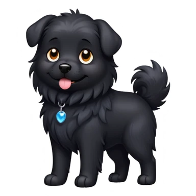 perrito negro con aureola sticker
