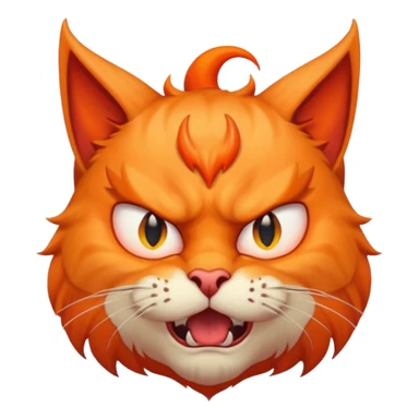 angry cat with devil horns sticker
