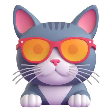 A cat wearing sunglasses sticker