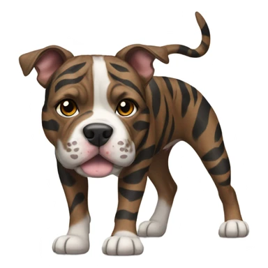 pitbull terrier dark brindle tiger stripes sticker