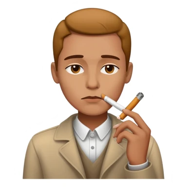 Don't care emoji, smoking a cigarette  sticker
