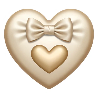 white heart with beige bow sticker