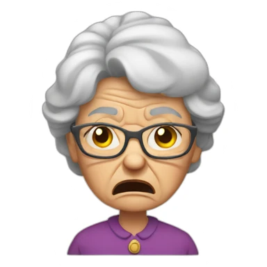 Angry grumpy old granny sticker