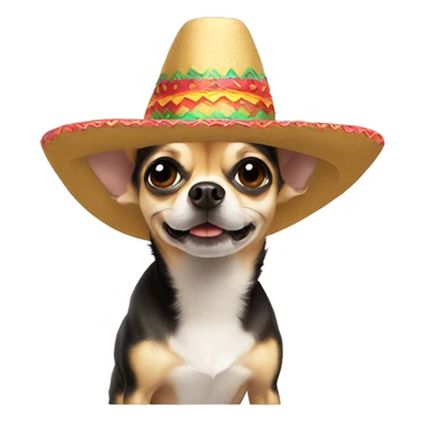 A chihuahua wearing a sombrero sticker