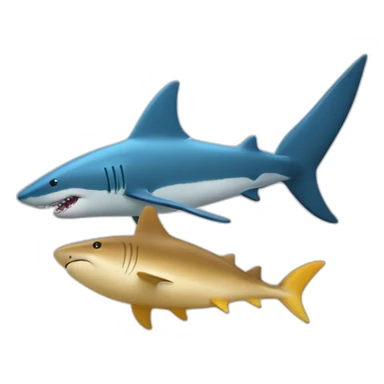 Un requin avec 2 tours sticker