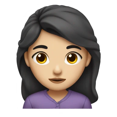 Dark hair sleepy girl sticker