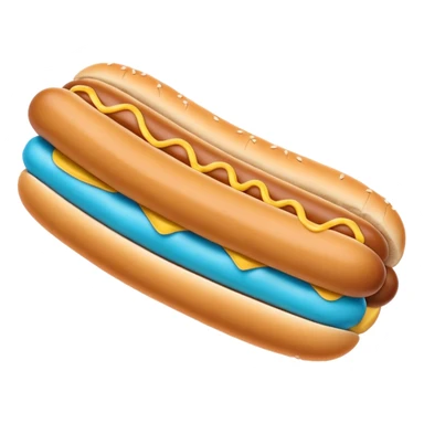 a blue hotdog bun with a minty colored hotdog in the middle of it sticker