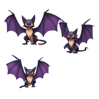 Bat-Cat-Noivern-Noibat-Litten-Pokémon Full Body sticker