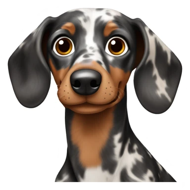 Black,brown, gray Merle long Dachshund sticker