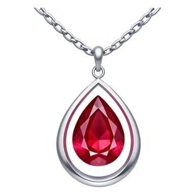 silver chain suspending ruby teardrop, dynamic vortex of light and energy inside, symbolizing awakening sticker