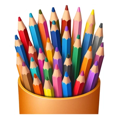 Cinematic Realistic image of a set of finely sharpened colouring pencils arranged neatly on crisp paper, rendered with vibrant hues and detailed pencil textures, illuminated by soft, creative lighting that captures the spirit of artistic expression sticker