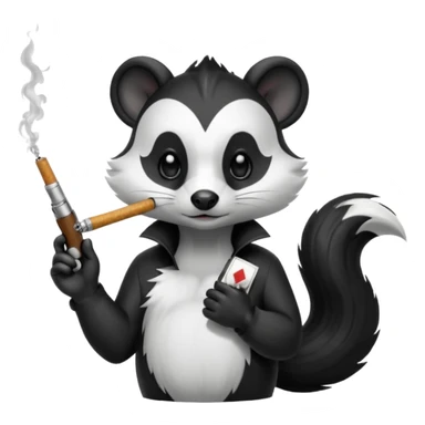 skunk smoking a cigarette with a gun sticker
