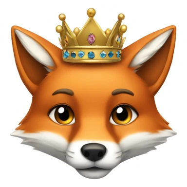 Fox witg a crown  sticker