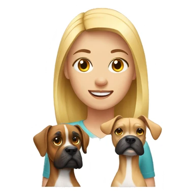 Blonde girl with boxer dog sticker