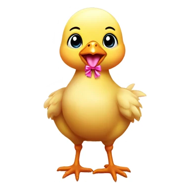 Baby chicken with pink bow sticker