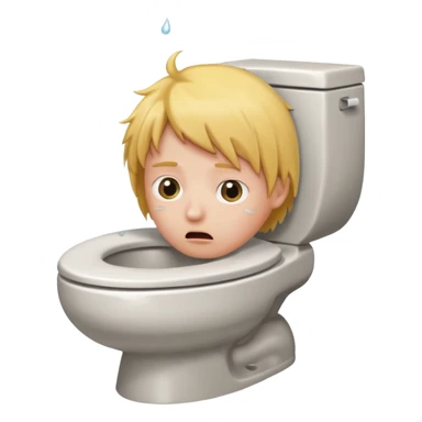 A persons head is sticking out of a toliet sticker