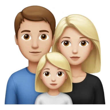 man with brown hair and white skin and woman with blonde hair and white skin couple with 1 kid with blonde hair and white skin sticker