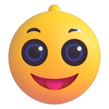 3D smiley emoji, round shape, lucky eye (nazar), lucky face sticker