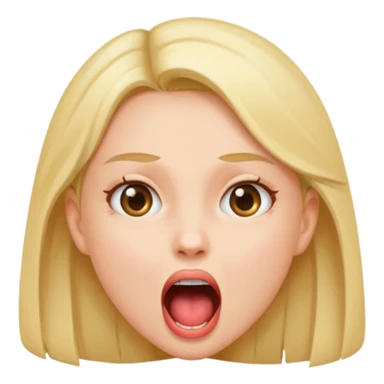 A girl opening her mouth super wide sticker