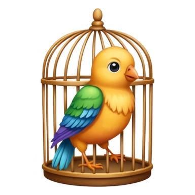 bird in cage sticker