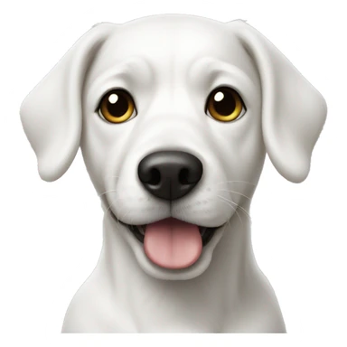 white dog with black spot on half of the face sticker