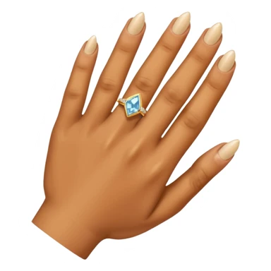 Caramel right hand with diamond ring on rong finger sticker