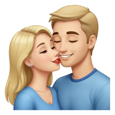 Girl kissing guy sticker