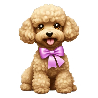 Toy poodle with bow sticker
