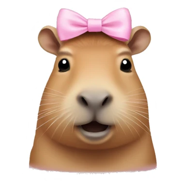 capybara with light pink bow on head sticker
