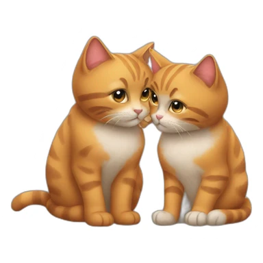 kiss of two cats sticker