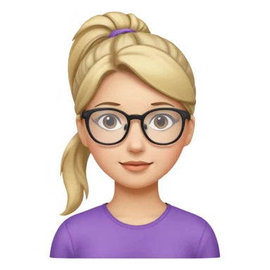 Ponytail Girl with Glasses sticker