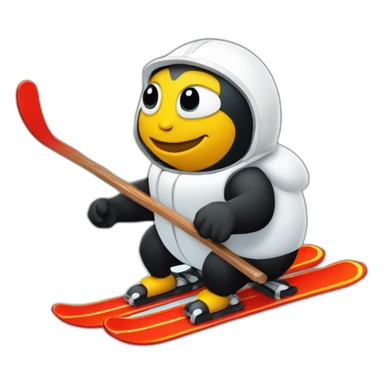 Coccinelle sur loutre qui fait du ski sticker