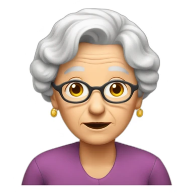 elderly lady shrugging sticker