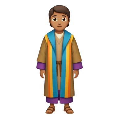 full length joseph from bible wearing coat of many colors sticker