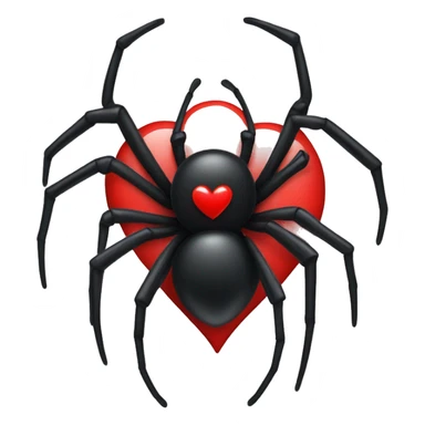Black widow spider, red heart  sticker