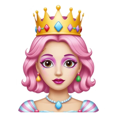 queen of the candyland, with candy makeup and just face sticker