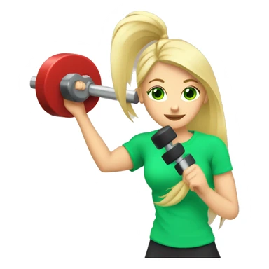girl working out green eye blonde girl lifting weights sticker