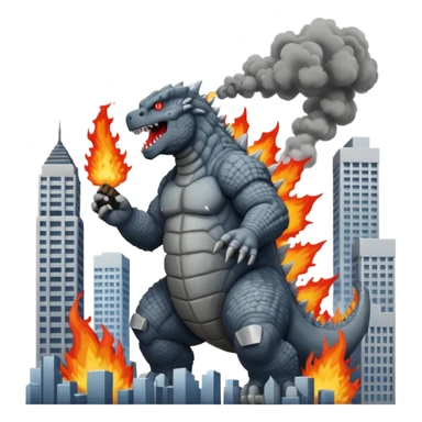 godzilla destroying a city sticker