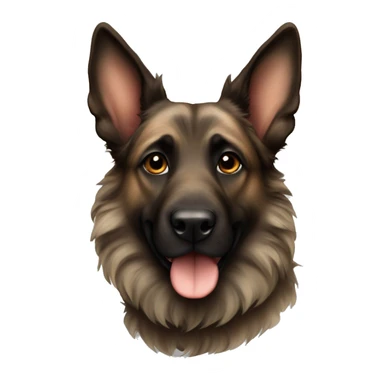 Brindle shepherd with brindle fur pointed ears  sticker