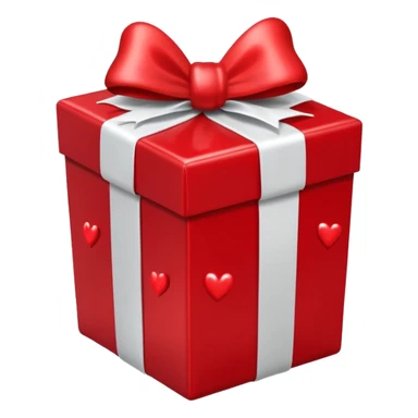 a red gift with a white bow that opens and red hearts fly out of it sticker