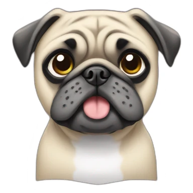 pug wearing a t-shirt sticker