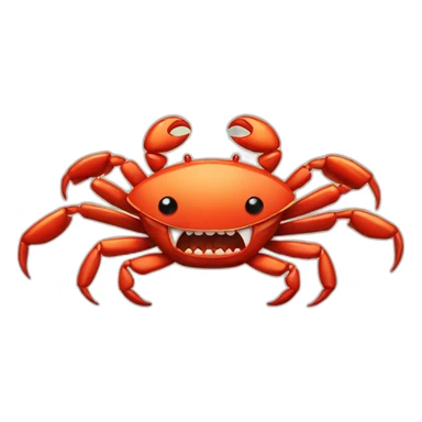 angry crab with knife sticker