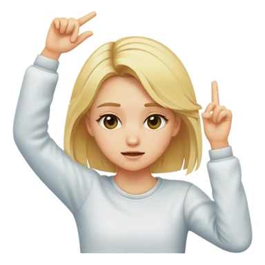 Blonde girl dabbing sticker
