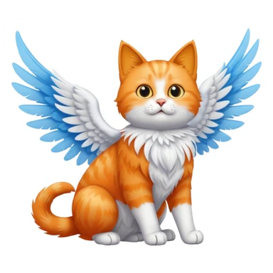 flying cat in the sky sticker