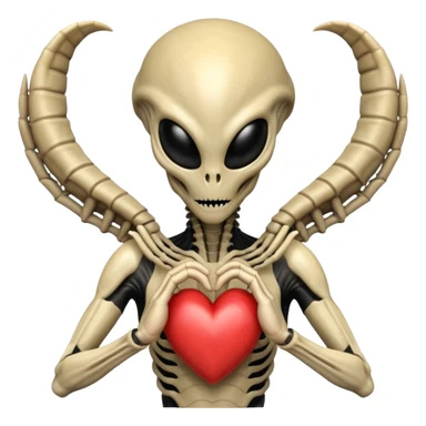 xenomorph making heart sign sticker